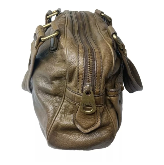 Marc Jacobs Soft Leather Satchel Handbag Olive Brown Small Handbag - Picture 6 of 14